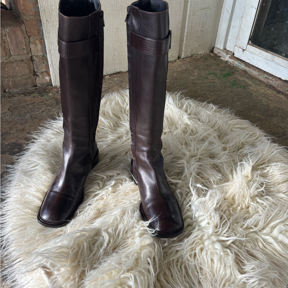 Gucci Dark Brown Leather Knee-High Boots